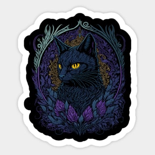 Gothic Black Cat Sticker